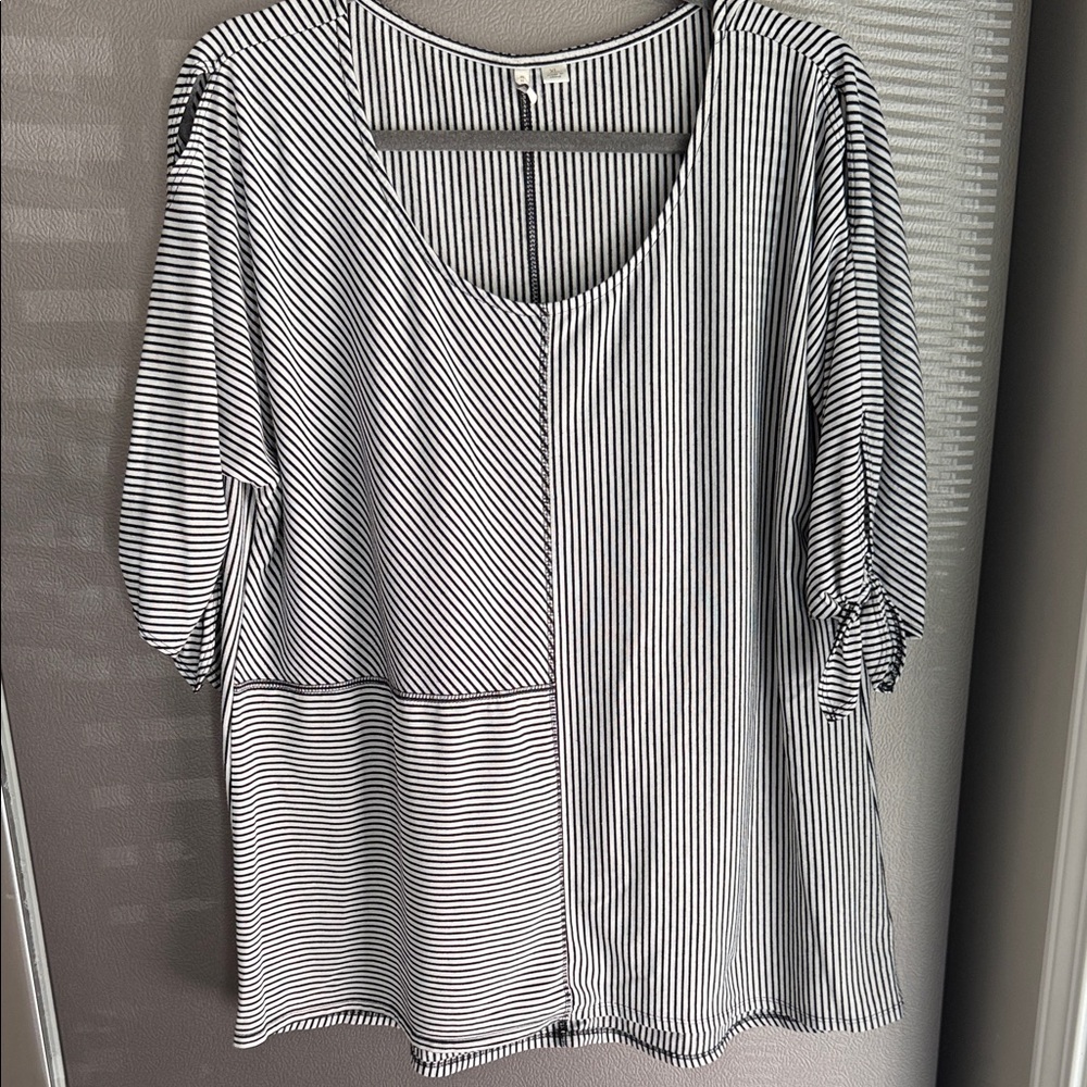 Striped Black and White Women's Top
